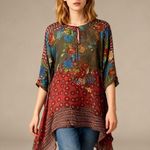 Johnny Was NWOT  Flower Rayon Amazing Tie Tunic Dress SHIRT Blouse Top M Photo 0