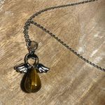 NWOT Tigers Eye Angel Silver Necklace Photo 5