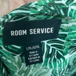 Nordstrom Room Service Green Palm Print Silky Open Robe L/XL Photo 3