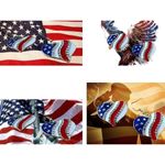 New Patriotic Heart Earrings Rhinestones Dangle Patriotic July 4 Veteran… Red Photo 9