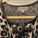 JM Collection  Women’s Animal Print Leopard Cape Poncho Faux Leather Trim Size XL Photo 2