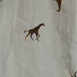 Jane and Delancey  White Novelty Giraffe Print‎ Button Down Tunic Top Medium Photo 4