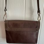 A Very HTF Rare Vintage Tumi X Carlos Falchi Brown Leather Crossbody Handbag Gold Photo 5
