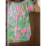 Lilly Pulitzer Lilly‎ Pulitzer Flamingo Print Ruffle Off Shoulder Dress Resort Wear XL Photo 4
