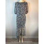 ASTR  the Label Floral Puff Sleeve Ruched High-Low Dress in Size L Photo 2