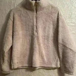 Ralph Lauren Lauren  Cream Polar Sherpa Faux Shearling 1/4 zip pullover; size M Photo 0