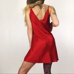 Vintage Satin Chemise Slip Dress in Red | Size S Photo 3