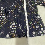 Urban Outfitters  Navy Floral Crop Blouse EUC Sz M Photo 2