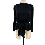 Tularosa Rein Top in Black Belted Long Sleeve Size Small Photo 2