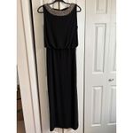 R & M Richards  Beaded Black party cocktail Dress Size 6 sexy Side Slit Photo 3