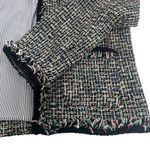 J. Crew Lady Metallic Tweed Jacket Blazer Black Rainbow Multi Fringe Women’s 8 Photo 10