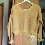 Moon and Madison rust sweater cropped raw hem size small Orange Photo 0