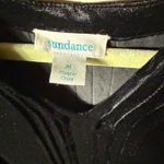 Sundance Enchantment Velvet Silk Dress Size Medium Long Sleeve Pintuck Boho Black Photo 2