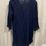 Kona Sol Navy white scallop embroidered swim sheer coverup dress  pool beach Photo 1
