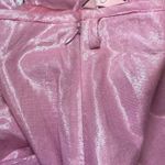 Lisa Ho Pink Metallic Pleated Midi Skirt Womens 2 Pink Party Evening Wear Shiny Photo 6