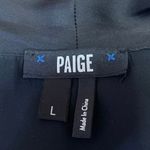 Paige  Dijon Women's Black Short Futter Sleeve V Neck Wrap Bodysuit Blouse Top L Photo 2