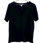 COS 100% Cotton V-Neck T-Shirt Black Size Small Photo 0
