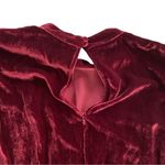 Reformation Dress Evora Velvet Long-Sleeve Keyhole Buttoned Mini Chianti 12 NWT Photo 5