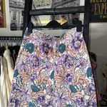 Banjanan Floral Corduroy Midi Skirt With Button Front Detail Womens Small EUC Purple Photo 7