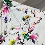 OVI Floral Cotton Mid Rise Ankle Skinny Pants White Multi Small Photo 5