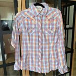 Ariat  button down shirt Pearl Snap Plaid Western Rodeo Long Sleeve embroidered Photo 0