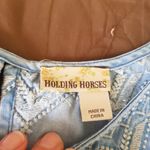 Holding Horses  Dress Anthropologie Sz Small Chambray Embroidered Western Rodeo Photo 10