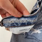 American Eagle Woman's Sz 6 Vintage Hi- Rise Slim Patchwork Button Fly Jeans Photo 7