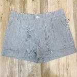 Lauren James  Seersucker distressed blue shorts size small Photo 2