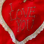 Vintage 80s I Love You Heart Tee Lace Puffy Paint Size XL Photo 5