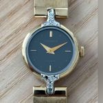 Seiko Lassale Rare Diamond Vintage Ladies Watch Gold Plated Bracelet Case Black Dial Photo 1