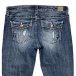 Daytrip  Womens Blue Denim Cropped Jeans Distressed Pockets Button Fly Size 31 Photo 1