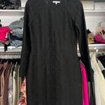 Reformation DEE waffle print sheer long sleeve bodycon mini little black dress L Photo 3