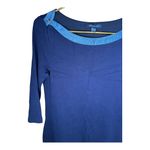 Tommy Hilfiger Navy Blue Knit Dress 3/4 Sleeves Denim Trim Size S Classic Resort Photo 3