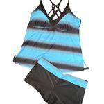 Chama Womens Plus Size Color Block Tankini Swimsuits 2 Photo 3