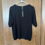 Philosophy  black short-sleeve sweater with a gold zipper detail Photo 1