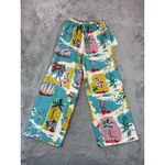 NWT True Destinations Tropical Print Palazzo Pants Wide Leg Beachy Resort Small Blue Photo 1