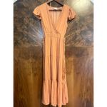 Joie  Tiered Midi Dress w Flutter Sleeves FEMININE ROMANTIC Size XS Waist Tie Photo 1