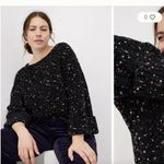 Maeve Anthropologie  Confetti Sweater black knit S $138 casual winter classic Photo 1