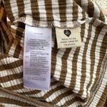 Madewell  ribbed pointelle square scoop long sleeve tee S white brown stripe Photo 8