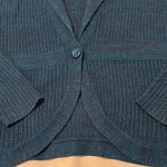 Apt. 9  szXL bluish/turquoise shawl collar 1 button ribbed knit cardigan EUC Photo 2