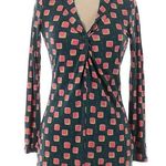 Boden Geo Print V Neck Twist Long Sleeve Top US Size 6 Shirt Jersey Knit Tunic Pink Photo 0