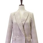 House of Harlow 1960 Long Double Breasted Blazer Cream & Tan Glen Plaid Size XS Photo 6