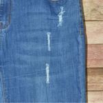 Lucky & Blessed Mid Rise Flare Jean STRETCH 14 Bellbottom Boho Western Raw Hem Blue Photo 2