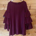 Lucca Couture Lucca maroon tier sleeve long sleeve dress Photo 0