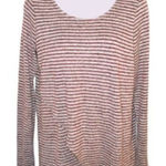 White Birch  Stripe Choker Top Cutout Long Sleeve Wrap Burgundy Gray S Photo 0