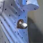 Love Charm  v neck Tshirt white with lightening bolts size medium new with tag. Photo 5