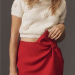 Anthropologie  Maeve Twist Mini Skirt Christmas holiday NEW Size 14 Photo 0