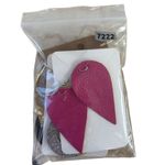 Set Of 5 Pairs Statement Faux Leather Earrings Teardrop & Geometric Shapes Pink Photo 1