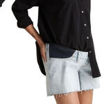 Madewell  Essen Wash Maternity‎ Side Panel Relaxed Mid Length Denim Shorts 24 NWT Photo 0