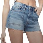Good American  High Rise Cutoff Denim Mom Jeans Festival Shorts Size 2 Photo 0